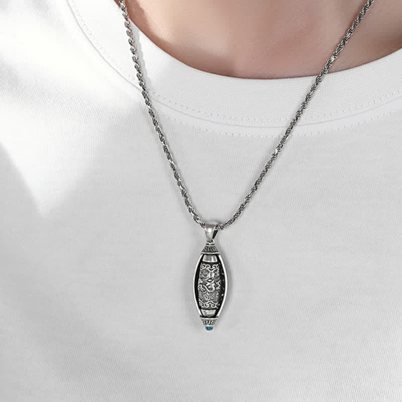 Carmiora Tibet Om Mani Padme Hum Schutz Halskette Drehbarer Anhänger