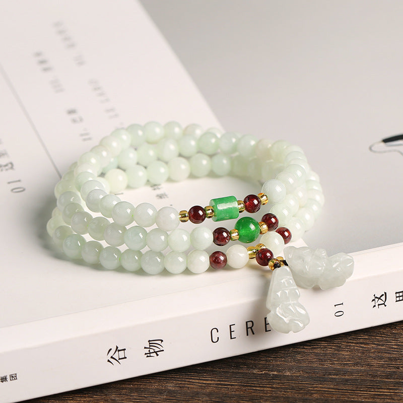 Carmiora natürliches Jade-Pixiu-Buddha-Armband der Fülle