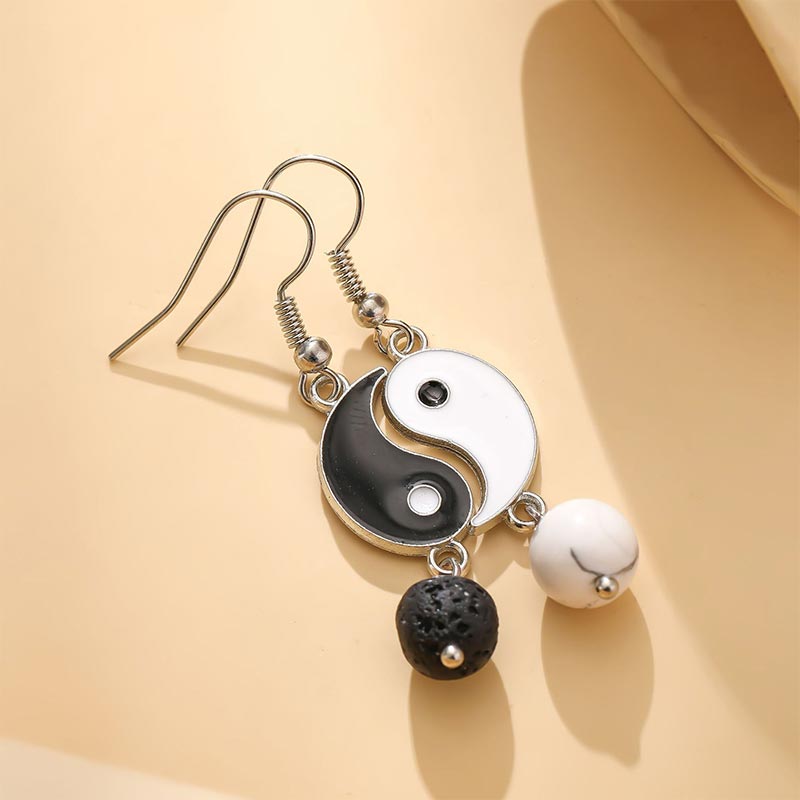 Carmiora Hämatit Yin Yang Balance Tropfen Ohrringe