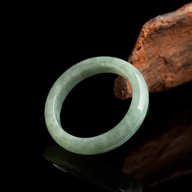 Carmiora Natürlicher Jade-Wohlstands-Überfluss-Ring