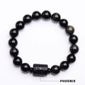 Carmiora Soul Cleansing Black Obsidian Phoenix Dragon Armband