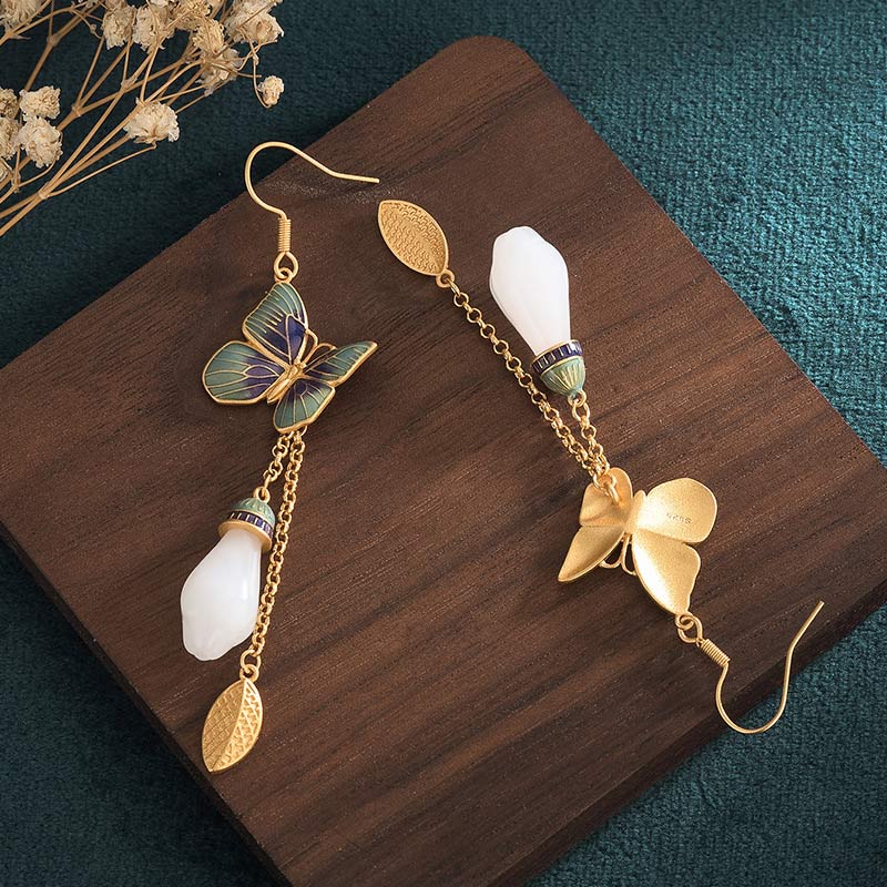 Carmiora FengShui Glücksohrringe aus weißer Jade