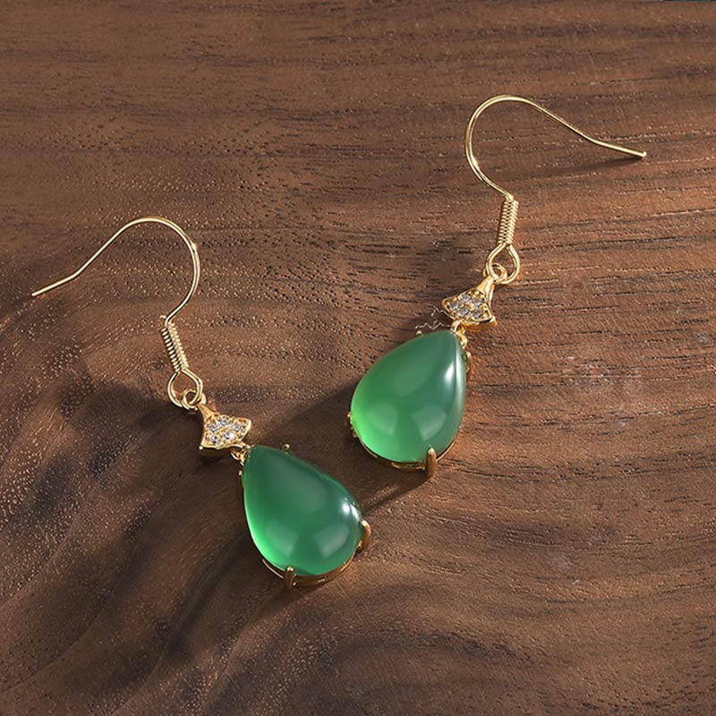 Carmiora Cyan Jade Glückstropfen Ohrringe
