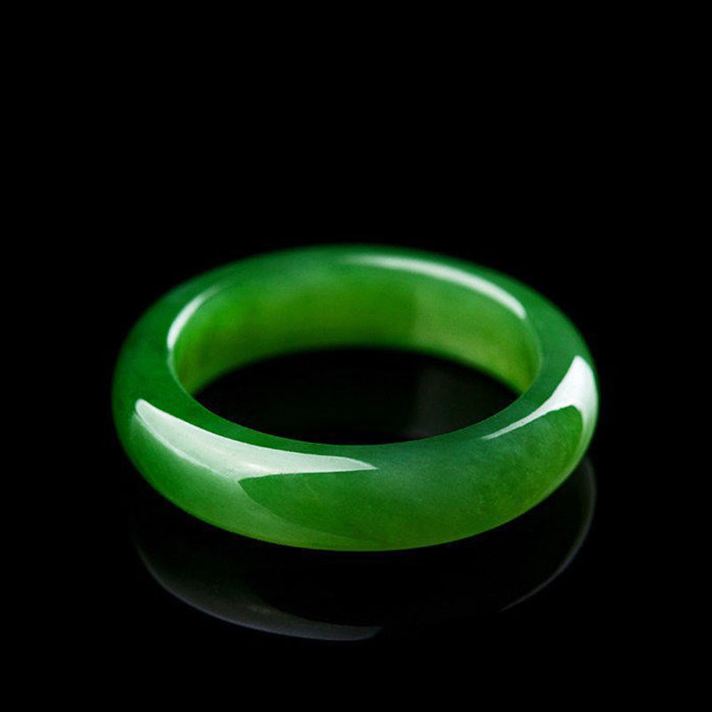 Carmiora Runder weißer Jade-Cyan-Jade-Schutzring