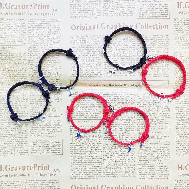 Unisex Nautisches Seilarmband - Freundschaftsarmband mit Fisch- und Sternanhängern