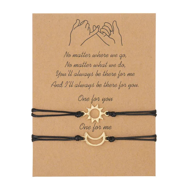 Personalisierte Sonne-Mond-Freundschaftsarmbänder - Sentimentales Geschenk für die beste Freundin