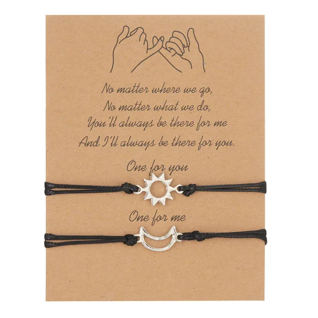 Personalisierte Sonne-Mond-Freundschaftsarmbänder - Sentimentales Geschenk für die beste Freundin