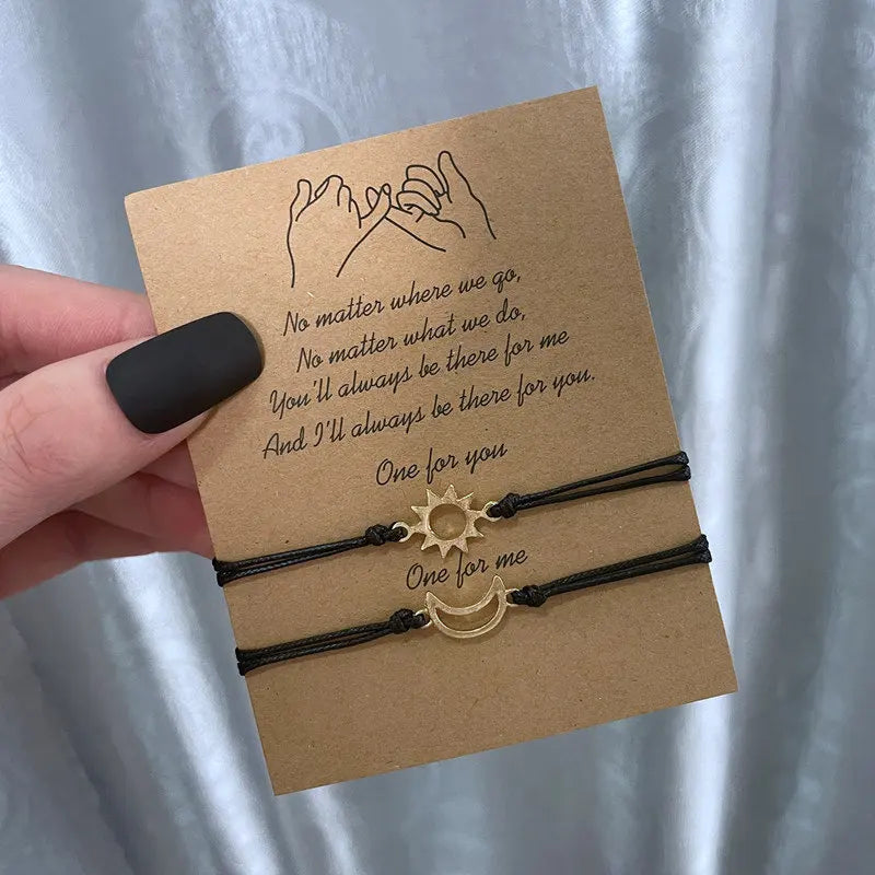Personalisierte Sonne-Mond-Freundschaftsarmbänder - Sentimentales Geschenk für die beste Freundin
