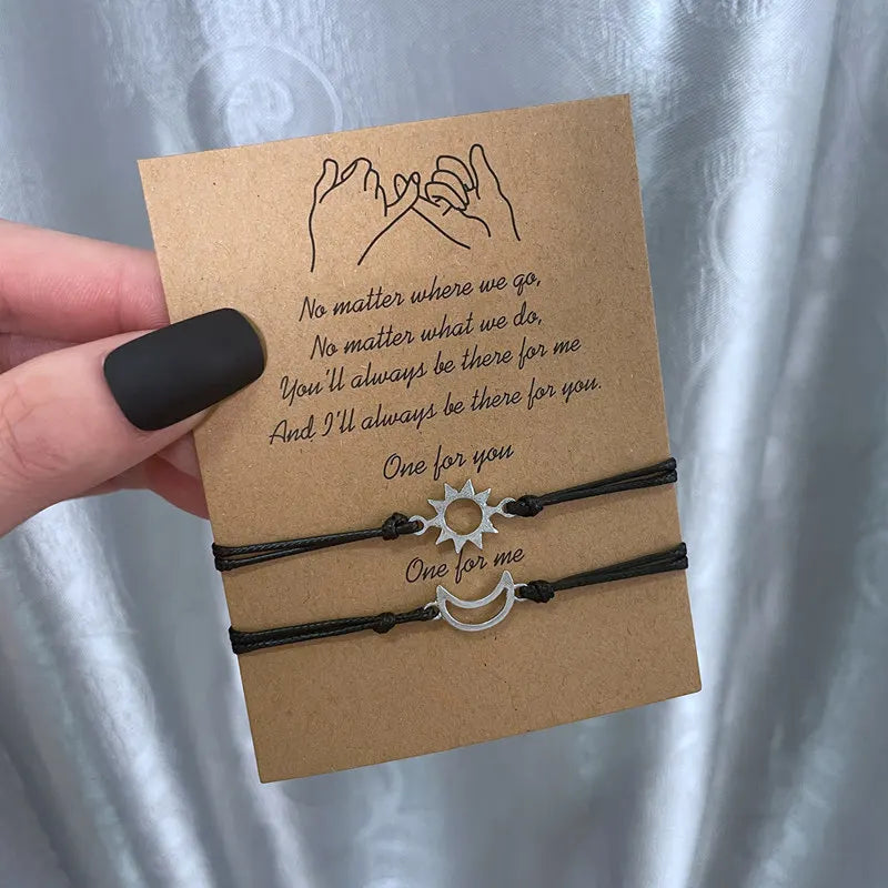 Personalisierte Sonne-Mond-Freundschaftsarmbänder - Sentimentales Geschenk für die beste Freundin