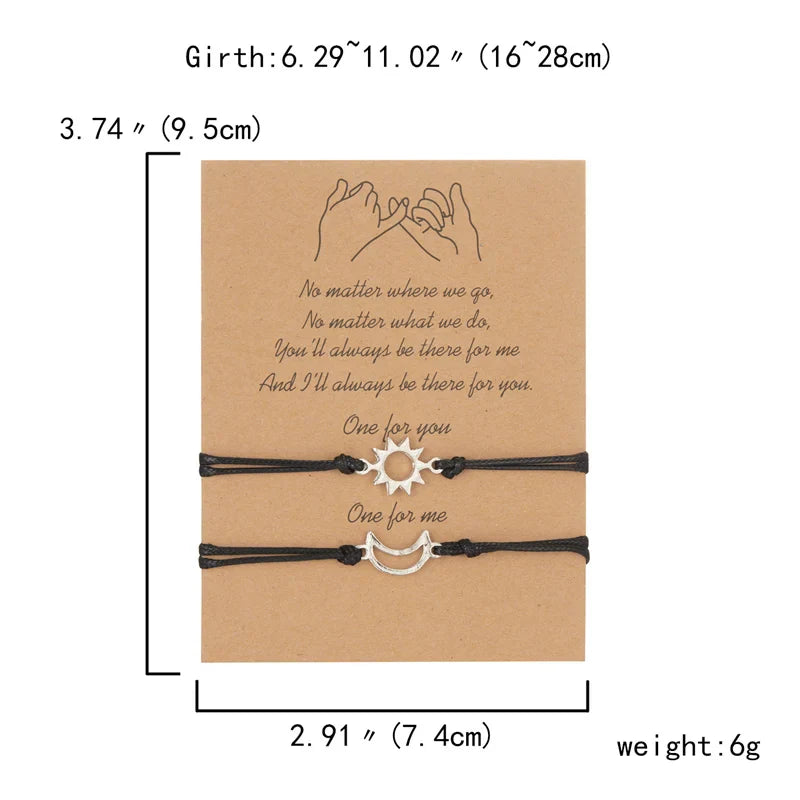 Personalisierte Sonne-Mond-Freundschaftsarmbänder - Sentimentales Geschenk für die beste Freundin