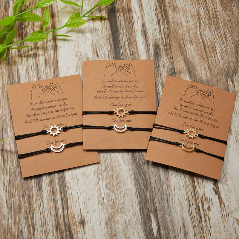 Personalisierte Sonne-Mond-Freundschaftsarmbänder - Sentimentales Geschenk für die beste Freundin
