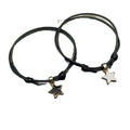 Verstellbare Armbänder mit Sternanhängern – schwarze Kordel, Paar- und Freundschaftsarmband