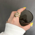 Verstellbarer, mit Strasssteinen besetzter Ring in Goldmikrofassung