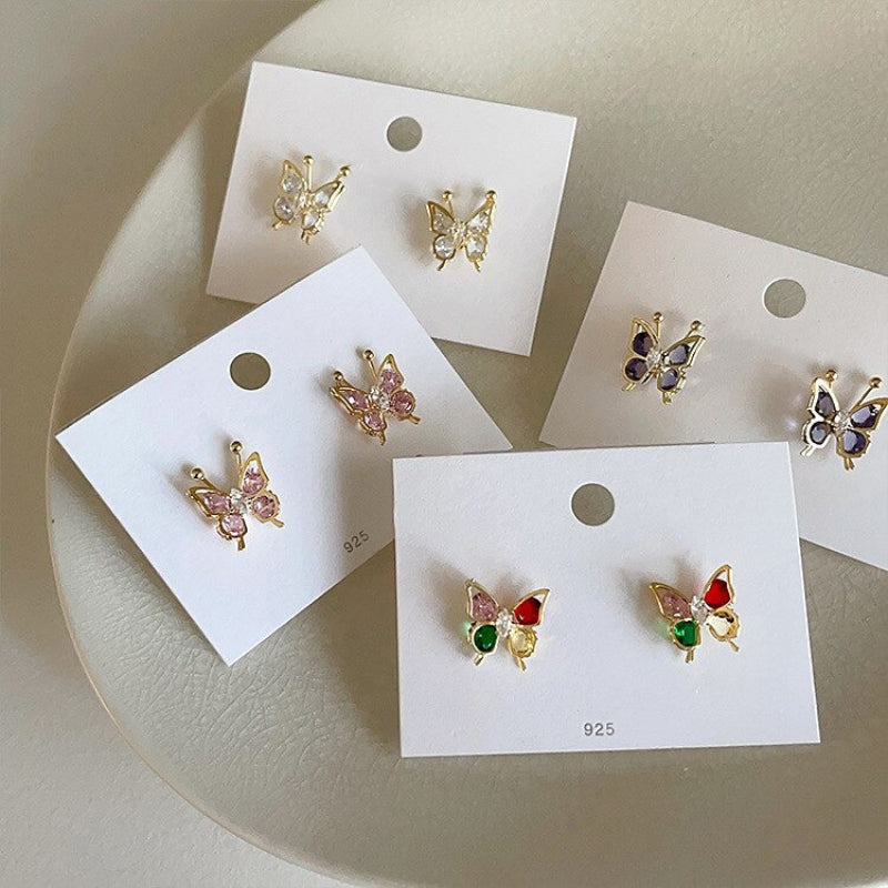 Wunderliche Mini Schmetterling Strass Ohrstecker