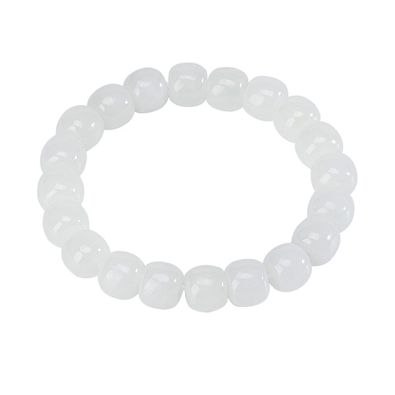 Carmiora Hetian Glückssegen-Armband aus weißer Jade