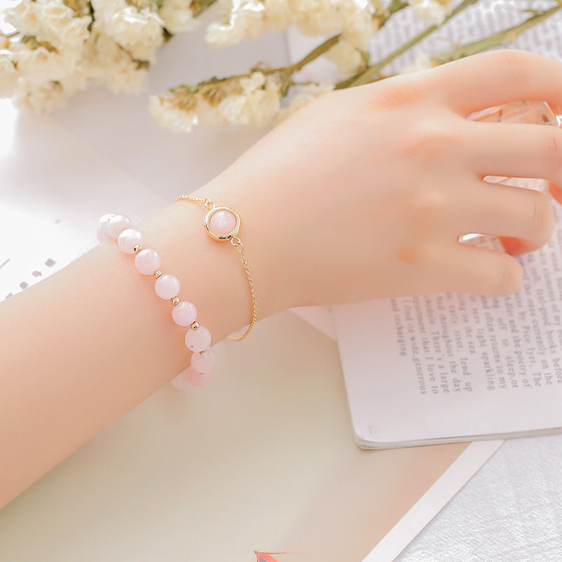 Carmiora Sun Stone Erdbeerquarz Kristall Positives Armband