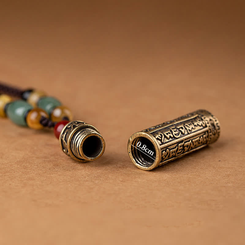 Carmiora Tibet Om Mani Padme Hum Achat Shurangama Sutra Schutz Halskette Anhänger