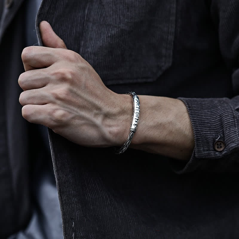 Carmiora-Kupfer-Balance-Armband im Wikinger-Stil mit gedrehtem Flechtmuster