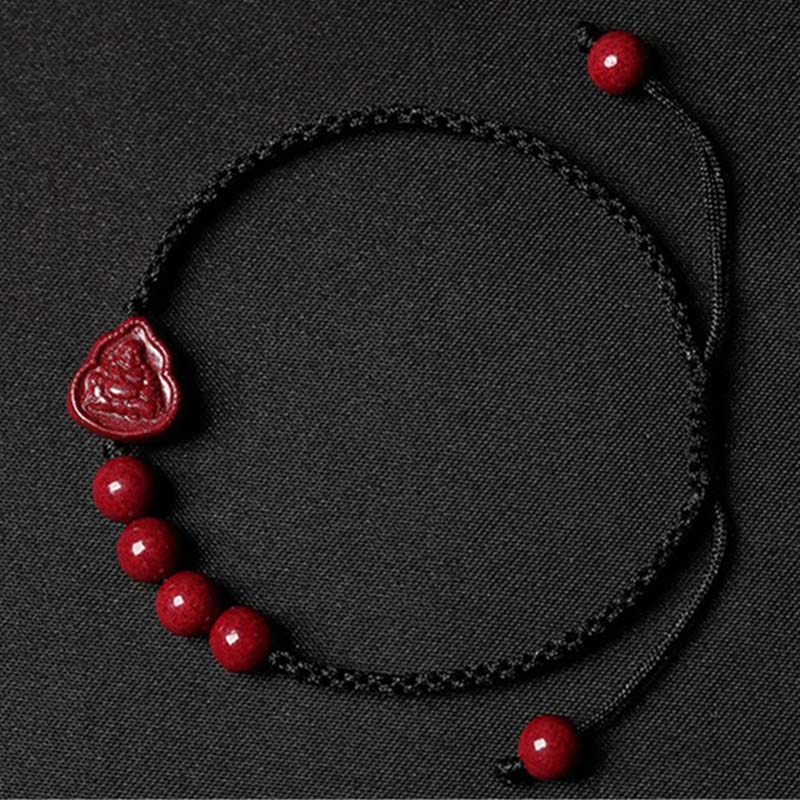 Carmiora Lachender Buddha Avalokitesvara Zinnober-Segen-Armband