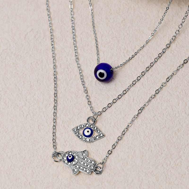 Carmiora Evil Eye Hamsa Symbol Segen Glückskette Halskette Anhänger