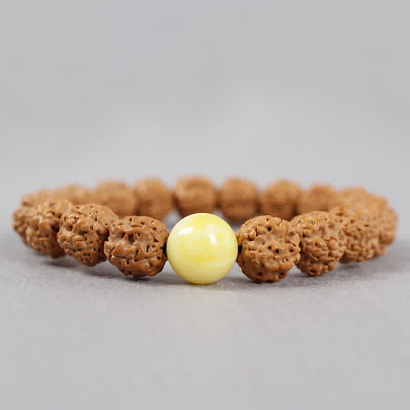 Carmiora Tibet Rudraksha Bodhi Seed Dzi Bead Bernstein Türkis Reichtum Armband