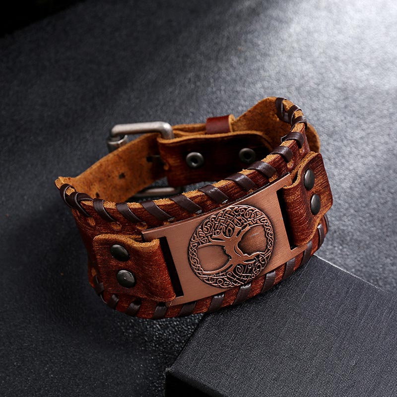 Carmiora Lucky Tree Of Life Balance Lederarmband