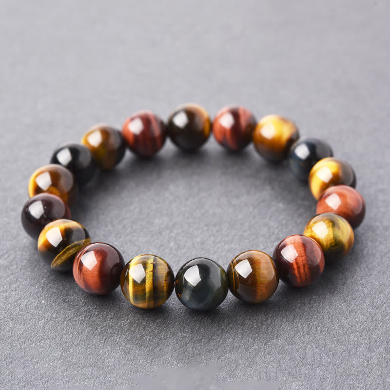 Carmiora Natürliches Tigerauge-Positive-Schutz-Armband