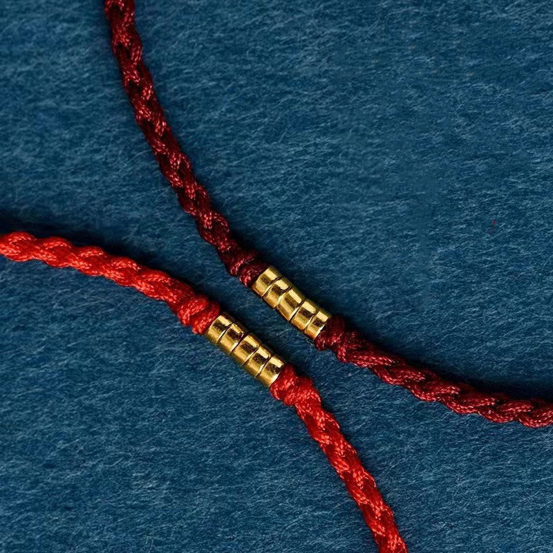 Carmiora Lucky Golden Bead geflochtenes Armband-Fußkettchen