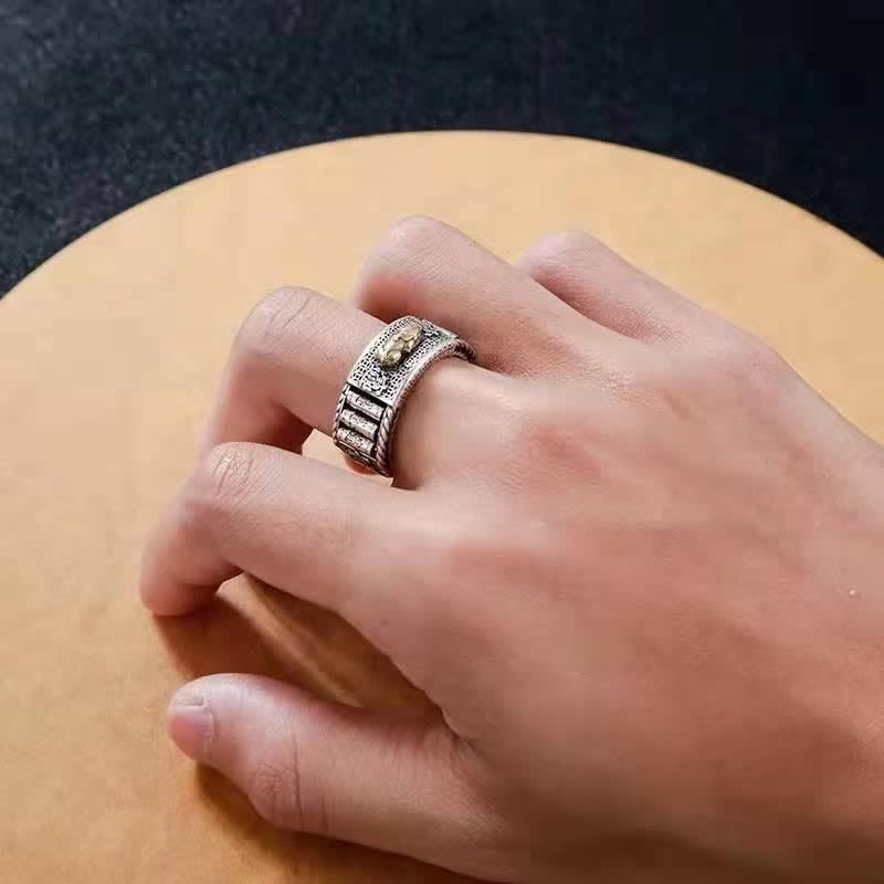 Carmiora Lucky FengShui PiXiu Reichtum Gebetsmühlen Paar Ring