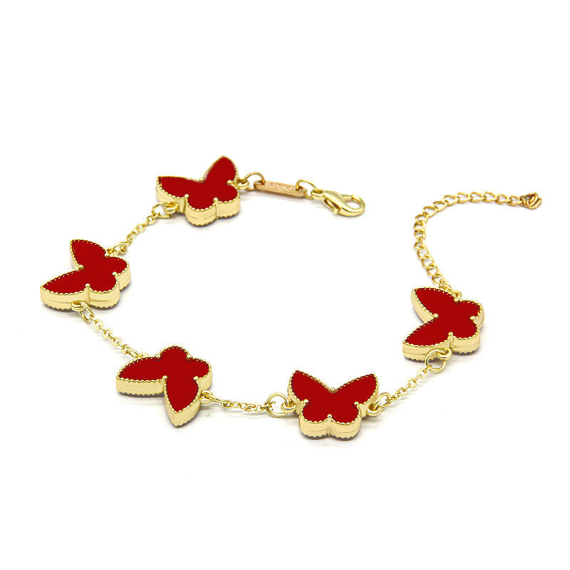 Armband mit fünf Schmetterlingen