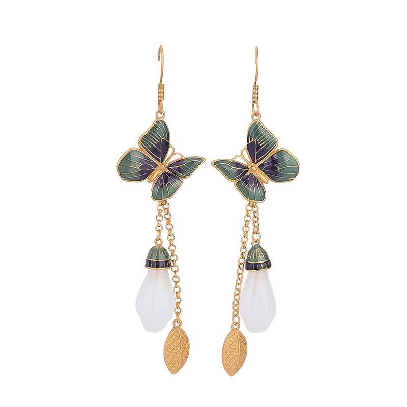 Carmiora FengShui Glücksohrringe aus weißer Jade