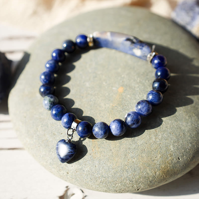 Carmiora natürliches Quarz-Liebes-Herz-Heilperlen-Armband
