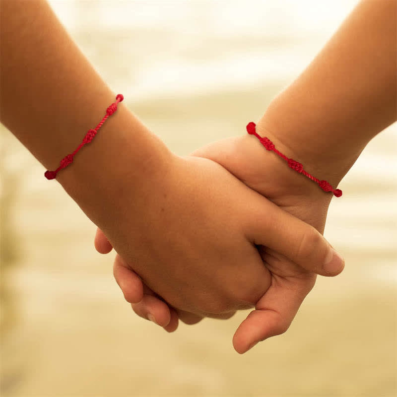 Carmiora 4-teiliges Evil Eye Seven Knot Red String Schutzarmband