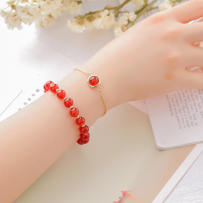 Carmiora Sun Stone Erdbeerquarz Kristall Positives Armband