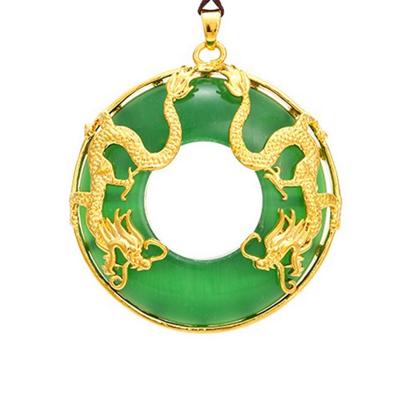 Carmiora tibetischer Jade-Drachen-Halskettenanhänger