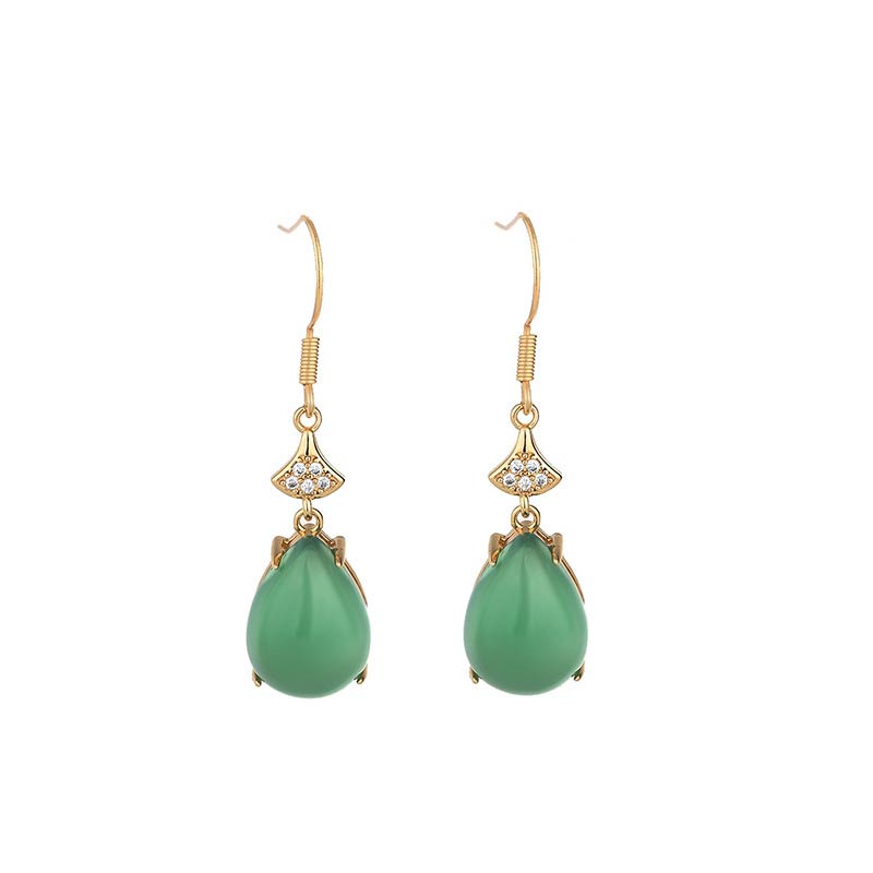 Carmiora Cyan Jade Glückstropfen Ohrringe