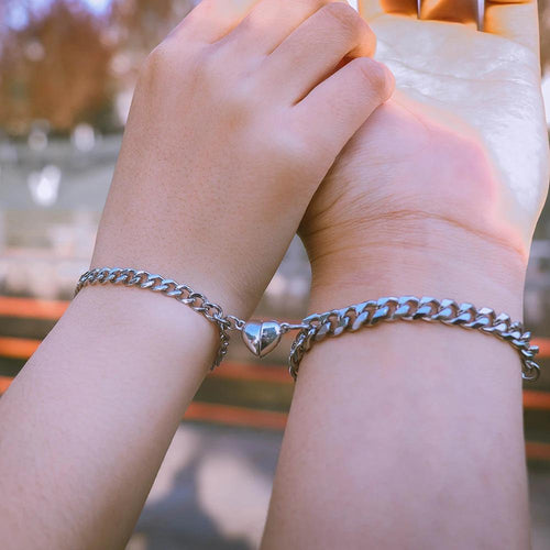 2-teiliges herzförmiges Magnet-Paararmband
