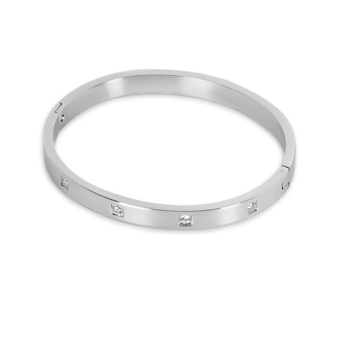 Quadratisches Charm-Armband mit Kristallen