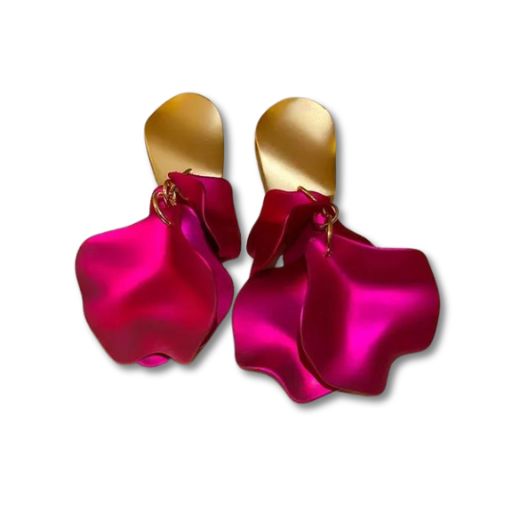 Florale Tropfenohrringe - Bunte Statement-Ohrringe