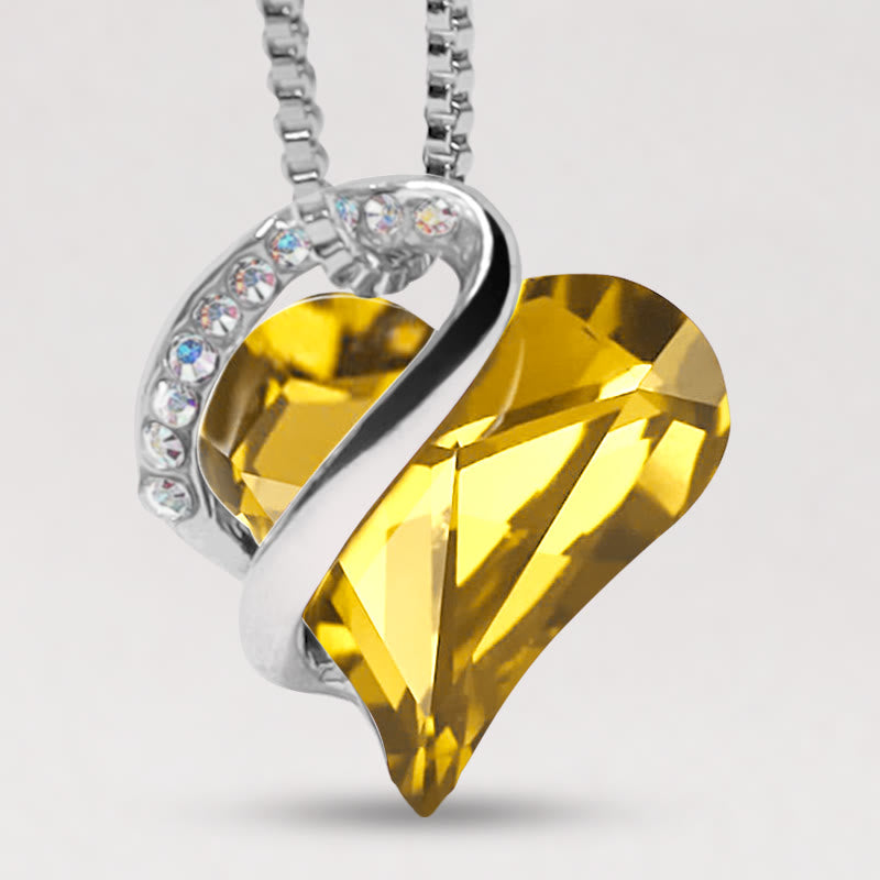 Carmiora Liebesherz-Halskettenanhänger mit Geburtsstein und heilender Energie