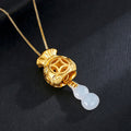 Carmiora Auspicious Feng Shui Geldbeutel-Jade-Anhänger-Halskette