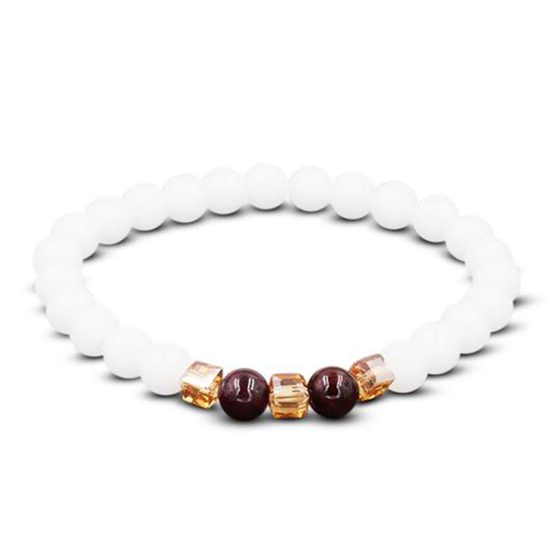 Carmiora natürliches weißes Jade-Schutzarmband