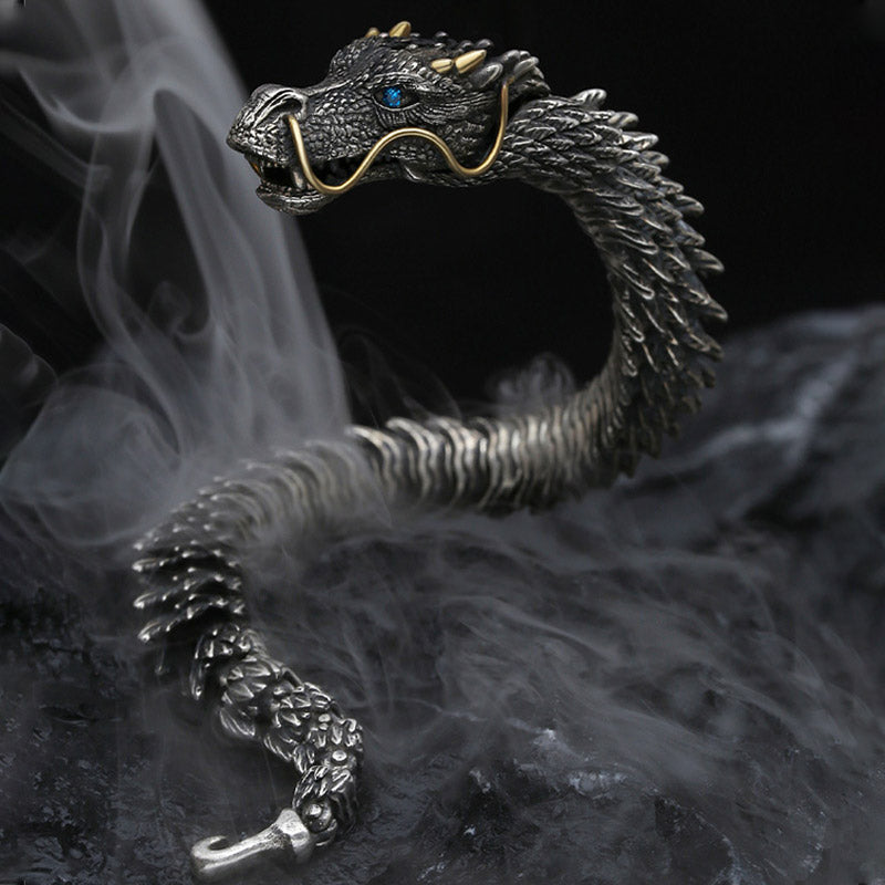 Carmiora Nordischer Drache, handgefertigtes Amulett, Glücksschutz, Kettenarmband