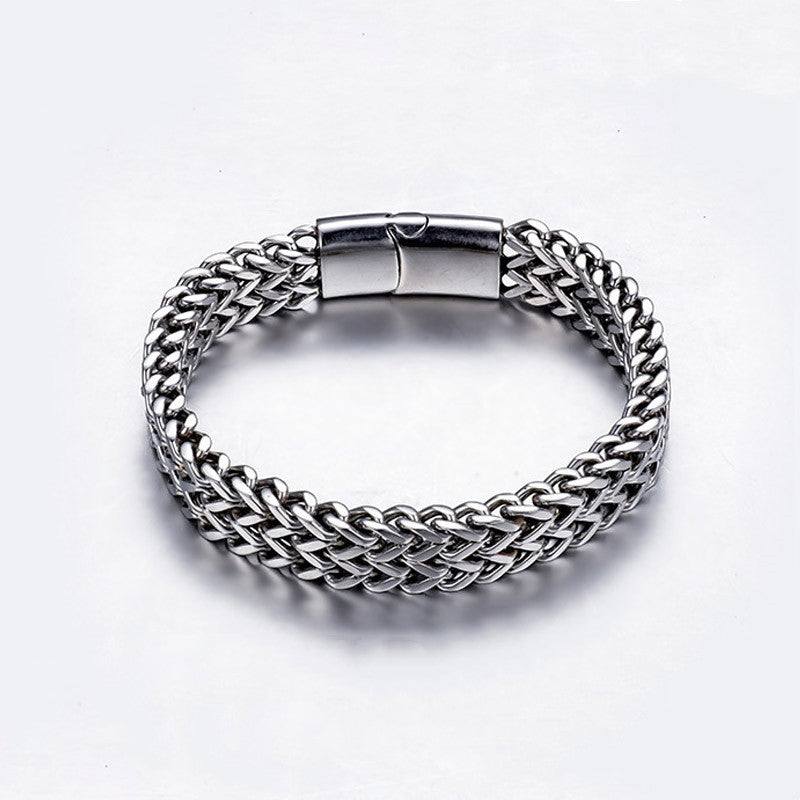 Carmiora Fischschuppen-Armband mit magnetischer Schnalle, Titanstahl, Balance-Armband