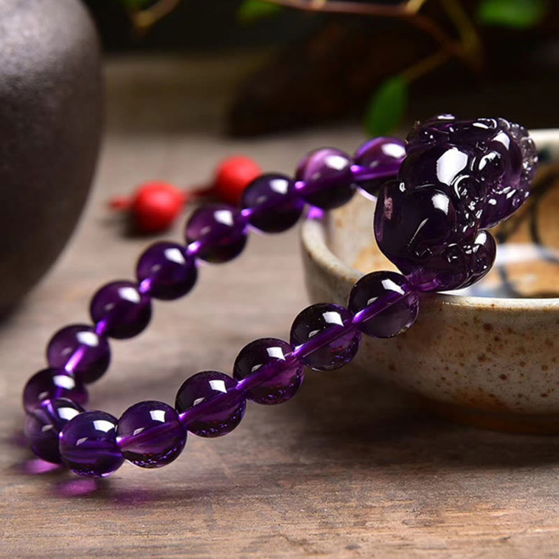 Carmiora Feng Shui Amethyst Glücks-Reichtumsarmband