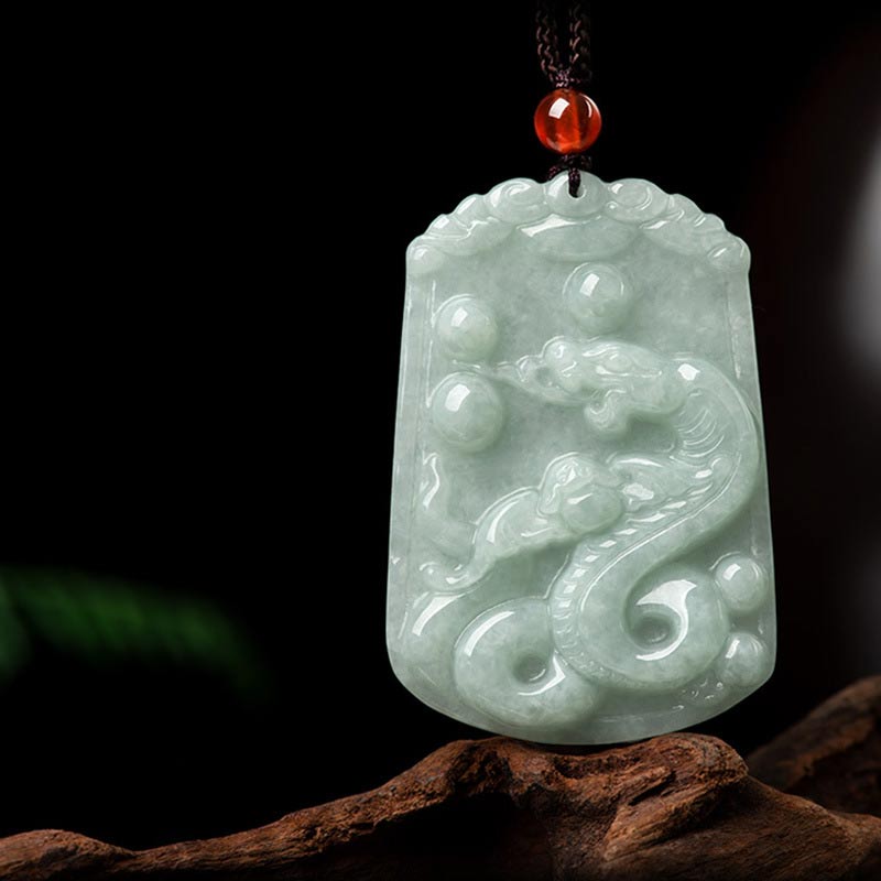 Carmiora natürliche Jade 12 chinesische Sternzeichen Fülle Amulett Anhänger Halskette