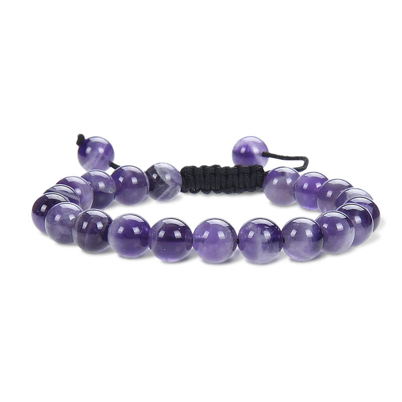 Carmiora Natürliche Heilkraft Edelstein-Kristallperlen, Unisex, verstellbares Makramee-Armband