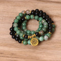 Carmiora Mala-Heilarmband mit 108 Perlen aus natürlichem Achat