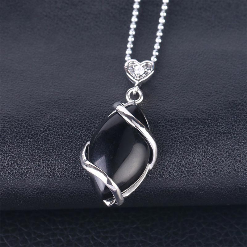 Carmiora Marquise-Muster, natürlicher Kristallstein-Charm-Halskettenanhänger