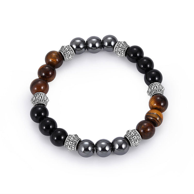 Carmiora-Tigerauge und Hämatit-Glücks- und Heilungsarmband